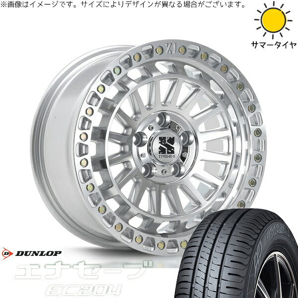 ダンロップ エナセーブ EC204 225/50R18 + XTREME-J XJ08 グロスマシンド 18インチ 8J +40 5H114.3P サマー・ホイール4本セット。1枚目。