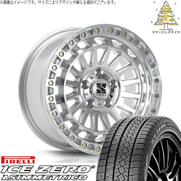 ピレリ アイスゼロアシンメトリコ (ICEZERO ASIMMETRICO) 235/60R18 + エクストリームJ XJ08 グロスマシンド 18インチ 8J +40 5H114.3P スタッドレス・ホイール4本セット。1枚目。
