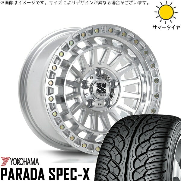 ヨコハマタイヤ パラダ Spec-X PA02 235/55R18 + XTREME-J XJ08 グロスマシンド 18インチ 8J +40 5H114.3P サマー・ホイール4本セット。1枚目。