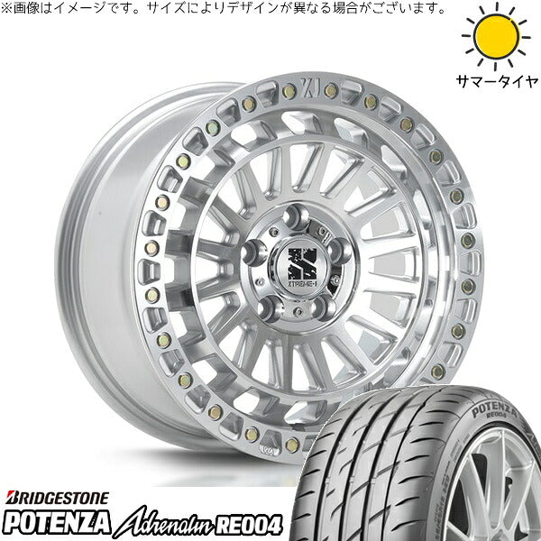 ブリヂストン ポテンザ アドレナリン RE004 225/40R18 + XTREME-J XJ08 グロスマシンド 18インチ 8J +40 5H114.3P サマー・ホイール4本セット。1枚目。