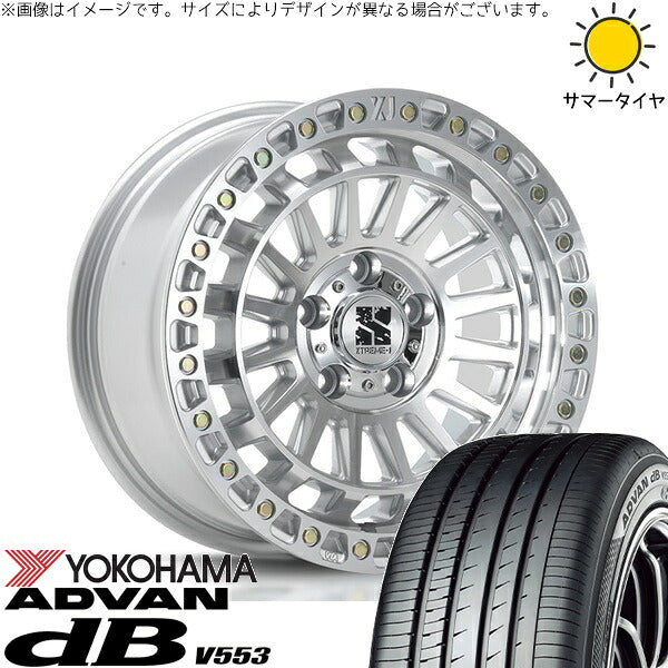 ヨコハマタイヤ アドバン デシベル V553 225/50R17 + XTREME-J XJ08 グロスマシンド 17インチ 7.5J +42 5H114.3P サマー・ホイール4本セット。1枚目。