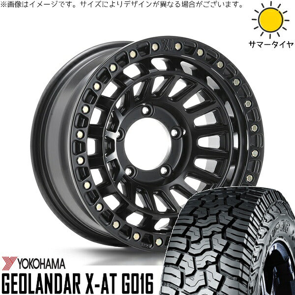 ヨコハマタイヤ ジオランダー X-AT G016 195R16 + XTREME-J XJ08 サテンブラック 16インチ 5.5J +20 5H139.7P サマー・ホイール4本セット。1枚目。
