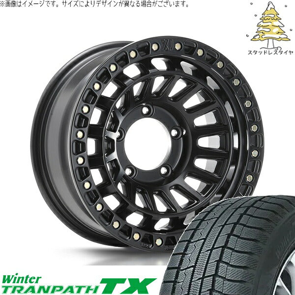 トーヨータイヤ ウィンタートランパス TX 215/70R16 + XTREME-J XJ08 サテンブラック 16インチ 6J -5 5H139.7P スタッドレス・ホイール4本セット。1枚目。