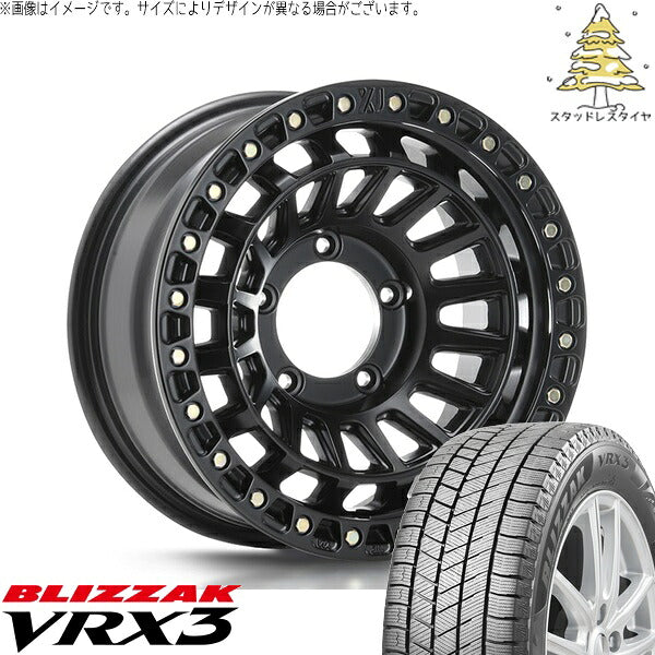 ブリヂストン ブリザック VRX3 215/70R16 + XTREME-J XJ08 サテンブラック 16インチ 5.5J +20 5H139.7P スタッドレス・ホイール4本セット。1枚目。
