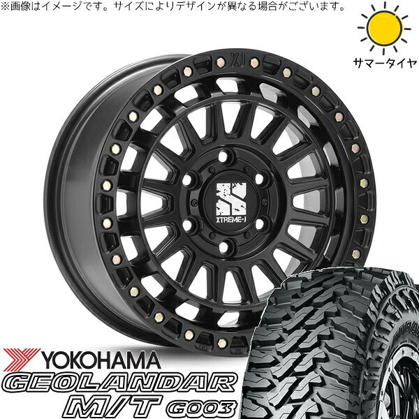 ヨコハマタイヤ ジオランダー M/T G003 265/70R17 + XTREME-J XJ08 サテンブラック 17インチ 8J +20 6H139.7P サマー・ホイール4本セット。1枚目。