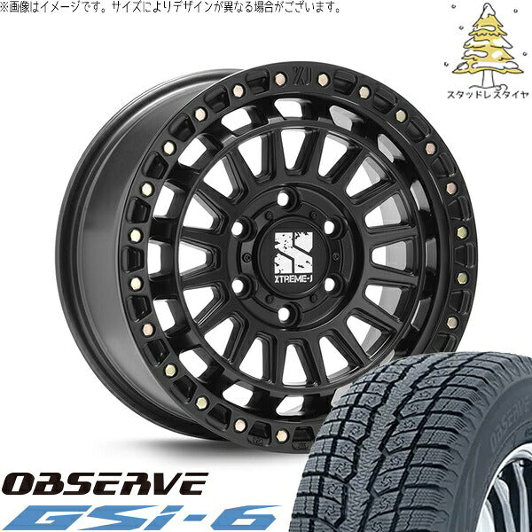 トーヨータイヤ オブザーブ Gsi-6 (OBSERVE Gsi-6) 265/65R18 + エクストリームJ XJ08 サテンブラック 18インチ 8J +50 6H139.7P スタッドレス・ホイール4本セット。1枚目。