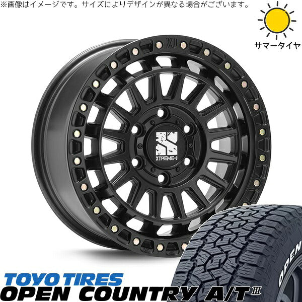 トーヨータイヤ オープンカントリー A/T3 265/65R17 + XTREME-J XJ08 サテンブラック 17インチ 8J +20 6H139.7P サマー・ホイール4本セット。1枚目。