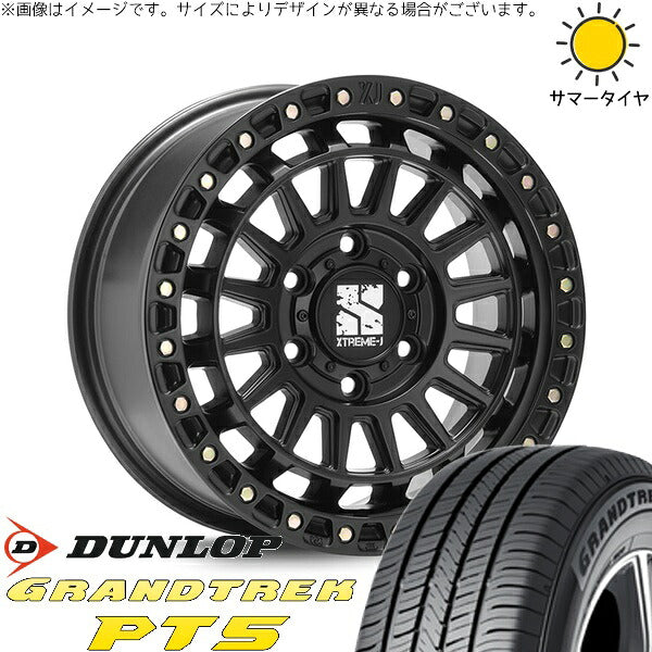 ダンロップ グラントレック PT5 265/70R17 + XTREME-J XJ08 サテンブラック 17インチ 8J +50 6H139.7P サマー・ホイール4本セット。1枚目。