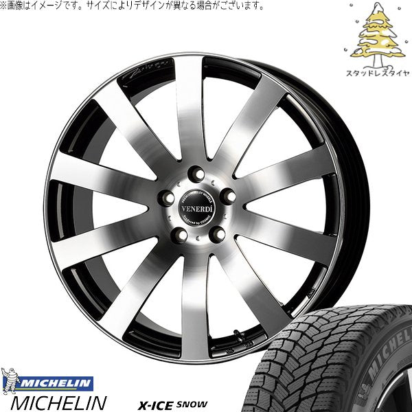 ミシュラン エックスアイス スノー 245/35R20 + ヴェネルディ ツィンガー ミラーカット/ブラックメタリック 20インチ 8J +40 5H114.3P スタッドレス・ホイール4本セット。1枚目。