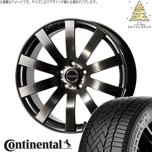 コンチネンタル ノースコンタクト セブン (NorthContact7) 235/55R18 + ヴェネルディ ツィンガー ハイパーブラック 18インチ 7.5J +38 5H114.3P スタッドレス・ホイール4本セット。1枚目。