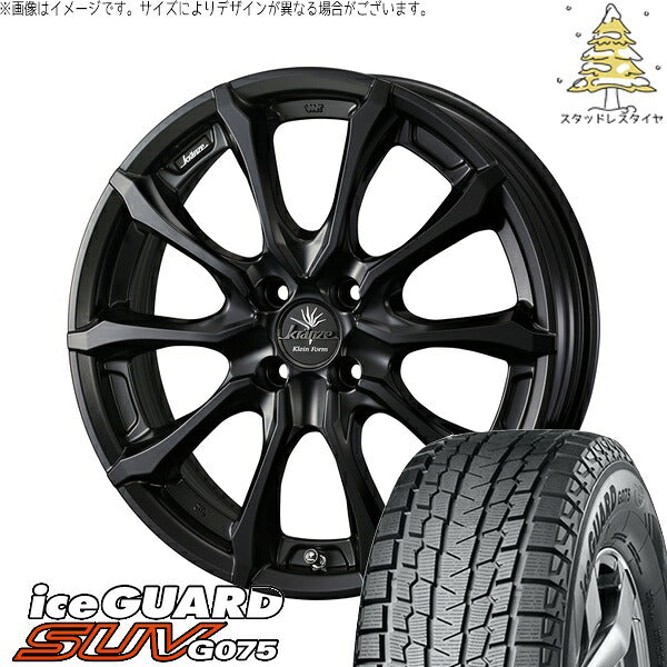 ヨコハマタイヤ アイスガード SUV G075 215/65R16 ＋ クレンツェ ヴェルサム 030EVO マットブラック 16インチ 6.5J +40 4H100P スタッドレス・ホイール4本セット。1枚目。
