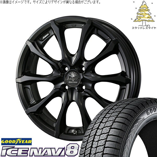 グッドイヤー アイスナビ8 195/60R17 ＋ クレンツェ ヴェルサム 030EVO マットブラック 17インチ 6J +40 4H100P スタッドレス・ホイール4本セット。1枚目。