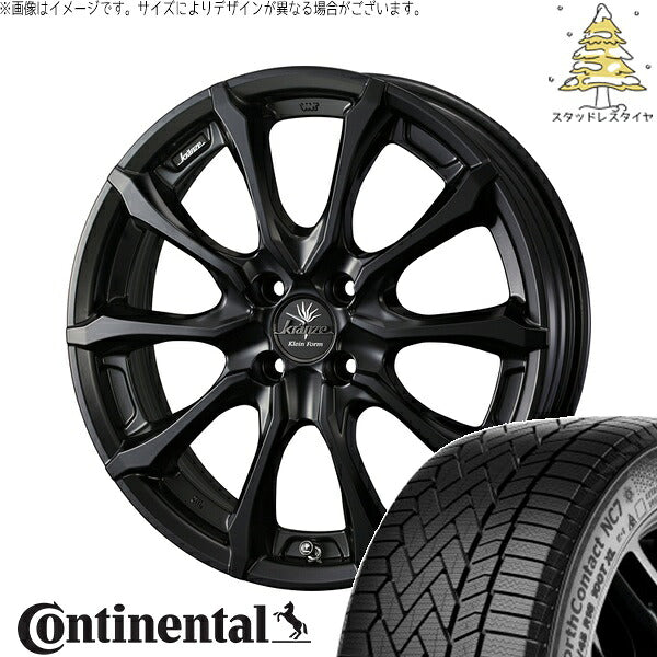 コンチネンタル ノースコンタクト NC7 205/55R16 ＋ クレンツェ ヴェルサム 030EVO マットブラック 16インチ 6J +40 4H100P スタッドレス・ホイール4本セット。1枚目。