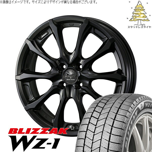 ブリヂストン ブリザック WZ-1 185/55R16 ＋ クレンツェ ヴェルサム 030EVO マットブラック 16インチ 6J +40 4H100P スタッドレス・ホイール4本セット。1枚目。