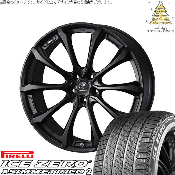 ピレリ アイスゼロアシンメトリコ2 225/50R18 ＋ クレンツェ ヴェルサム 030EVO マットブラック 18インチ 7.5J +55 5H114.3P スタッドレス・ホイール4本セット。1枚目。
