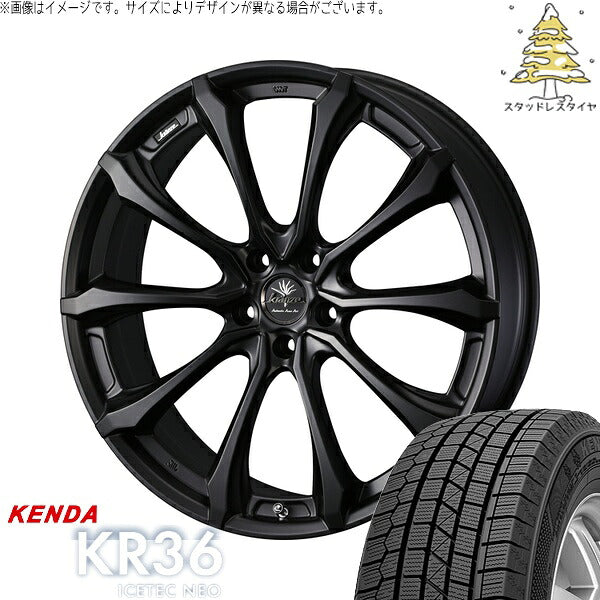 ケンダ アイステックネオ KR36 225/55R18 ＋ クレンツェ ヴェルサム 030EVO マットブラック 18インチ 7.5J +48 5H114.3P スタッドレス・ホイール4本セット。1枚目。