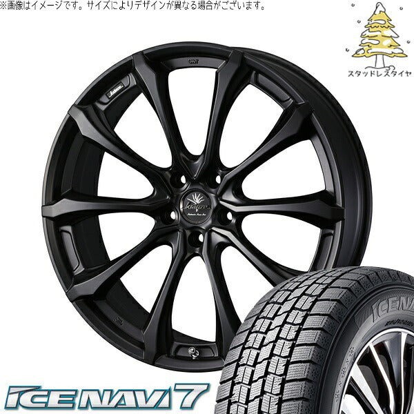 グッドイヤー アイスナビ7 225/45R18 ＋ クレンツェ ヴェルサム 030EVO マットブラック 18インチ 7.5J +38 5H114.3P スタッドレス・ホイール4本セット。1枚目。