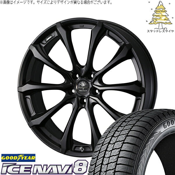 グッドイヤー アイスナビ8 235/60R18 ＋ クレンツェ ヴェルサム 030EVO マットブラック 18インチ 7.5J +38 5H114.3P スタッドレス・ホイール4本セット。1枚目。