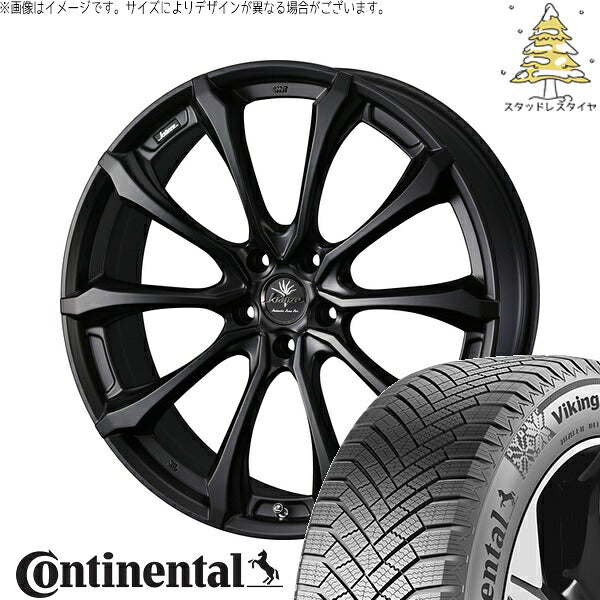 コンチネンタル バイキングコンタクト8 245/45R19 ＋ クレンツェ ヴェルサム 030EVO マットブラック 19インチ 8J +48 5H114.3P スタッドレス・ホイール4本セット。1枚目。
