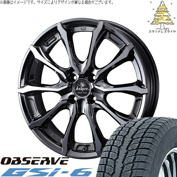 トーヨータイヤ オブザーブ Gsi-6 215/70R16 ＋ クレンツェ ヴェルサム 030EVO SBP/ポリッシュ 16インチ 6.5J +40 4H100P スタッドレス・ホイール4本セット。1枚目。