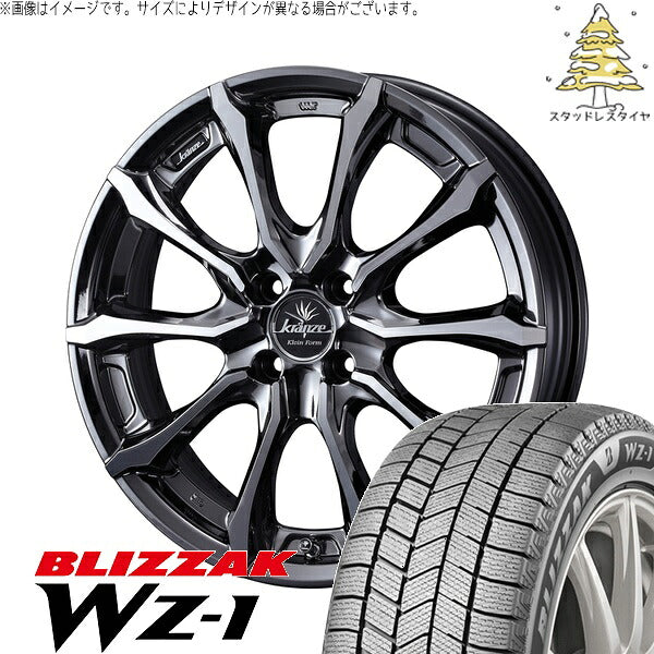 ブリヂストン ブリザック WZ-1 175/60R16 ＋ クレンツェ ヴェルサム 030EVO SBP/ポリッシュ 16インチ 6J +40 4H100P スタッドレス・ホイール4本セット。1枚目。