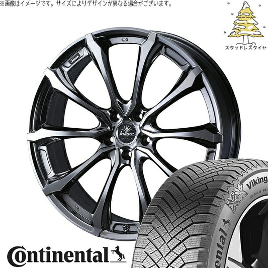 コンチネンタル バイキングコンタクト8 215/45R18 ＋ クレンツェ ヴェルサム 030EVO SBP/ポリッシュ 18インチ 7.5J +55 5H114.3P スタッドレス・ホイール4本セット。1枚目。