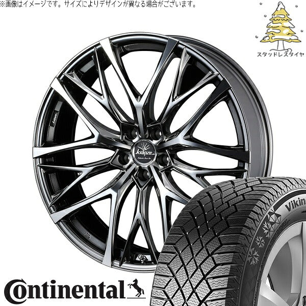 コンチネンタル バイキングコンタクト7 215/70R16 ＋ クレンツェ ウィーバル 100EVO SBC/ポリッシュ 16インチ 6.5J +40 4H100P スタッドレス・ホイール4本セット。1枚目。