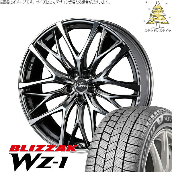 ブリヂストン ブリザック WZ-1 235/45R19 ＋ クレンツェ ウィーバル 100EVO CL SBC/ポリッシュ 19インチ 8J +42 5H114.3P スタッドレス・ホイール4本セット。1枚目。