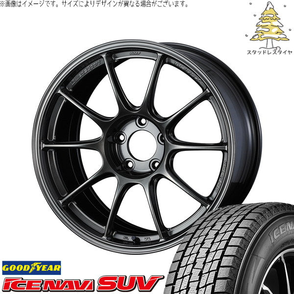 グッドイヤー アイスナビ SUV 225/70R16 ＋ ウェッズスポーツ TC-105X EJチタン 16インチ 7J +48 5H100P スタッドレス・ホイール4本セット。1枚目。