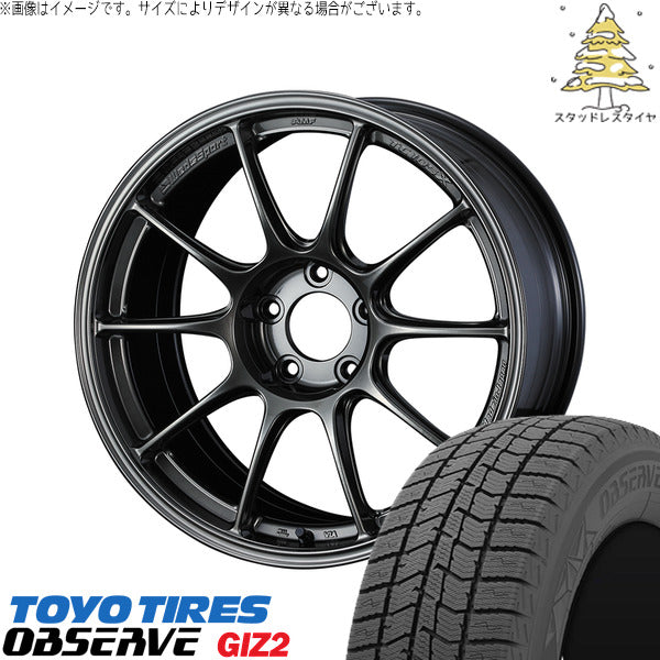 トーヨータイヤ OBSERVE 225/45R18 ＋ ウェッズスポーツ TC-105X EJチタン 18インチ 8J +45 5H114.3P スタッドレス・ホイール4本セット。1枚目。