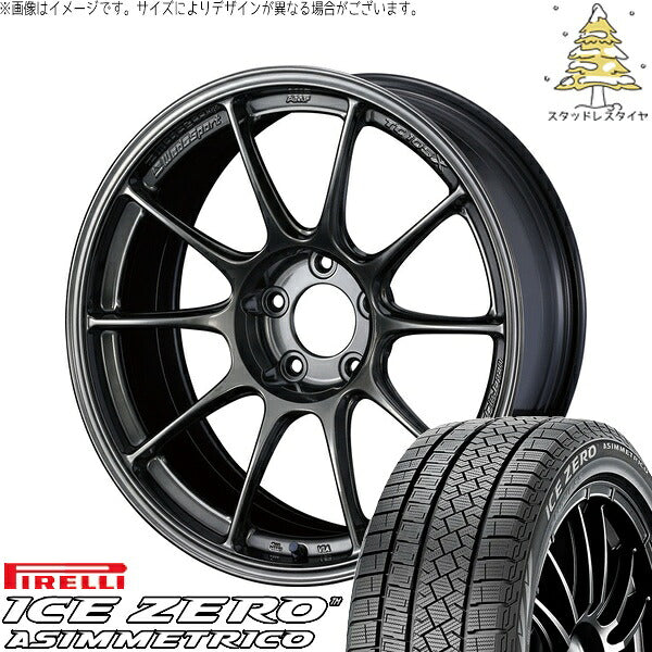 ピレリ アイスゼロアシンメトリコ 245/40R18 ＋ ウェッズスポーツ TC-105X EJチタン 18インチ 9.5J +10 5H114.3P スタッドレス・ホイール4本セット。1枚目。