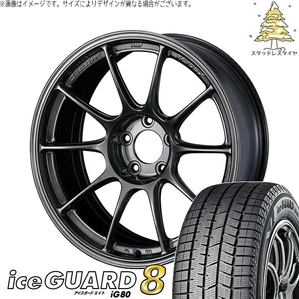 ヨコハマタイヤ アイスガードエイト IG80 235/40R18 ＋ ウェッズスポーツ TC-105X EJチタン 18インチ 9J +32 5H114.3P スタッドレス・ホイール4本セット。1枚目。
