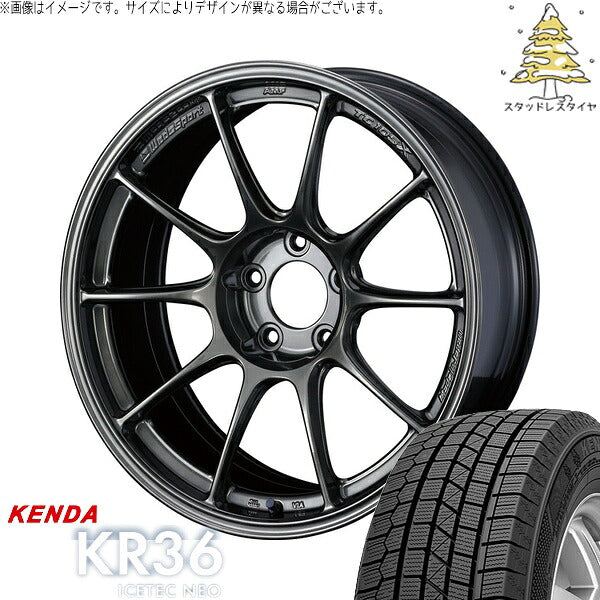 ケンダ アイステックネオ KR36 235/55R18 ＋ ウェッズスポーツ TC-105X EJチタン 18インチ 8J +35 5H114.3P スタッドレス・ホイール4本セット。1枚目。