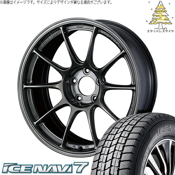グッドイヤー アイスナビ7 225/55R17 ＋ ウェッズスポーツ TC-105X EJチタン 17インチ 7.5J +45 5H114.3P スタッドレス・ホイール4本セット。1枚目。