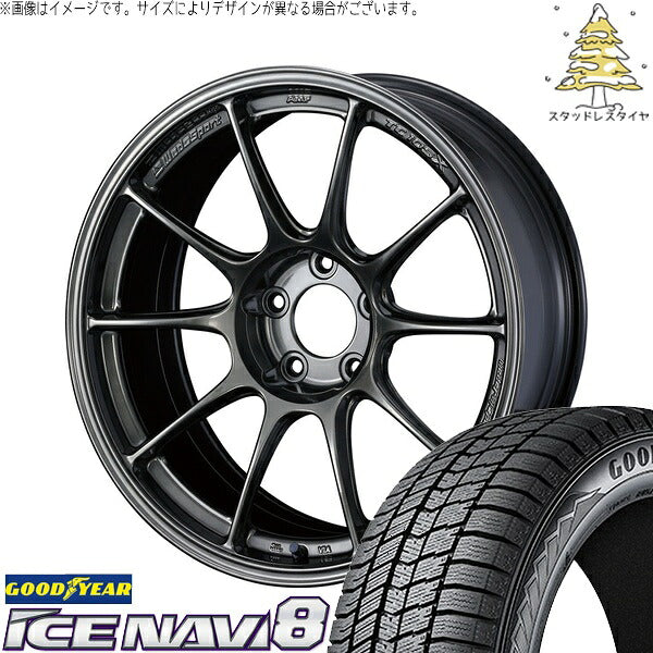 グッドイヤー アイスナビ8 195/50R16 ＋ ウェッズスポーツ TC-105X EJチタン 16インチ 7J +48 5H100P スタッドレス・ホイール4本セット。1枚目。