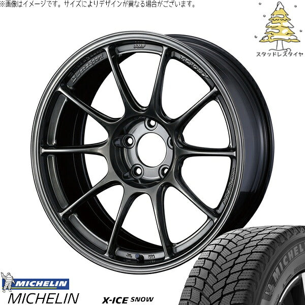 ミシュラン エックスアイス スノー 245/40R18 ＋ ウェッズスポーツ TC-105X EJチタン 18インチ 9.5J +39 5H114.3P スタッドレス・ホイール4本セット。1枚目。