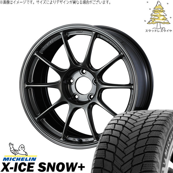 ミシュラン エックスアイス スノー+ 245/40R18 ＋ ウェッズスポーツ TC-105X EJチタン 18インチ 9.5J +35 5H114.3P スタッドレス・ホイール4本セット。1枚目。