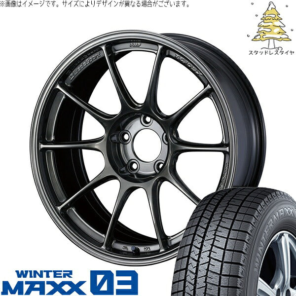 ダンロップ ウィンターマックス03 245/40R18 ＋ ウェッズスポーツ TC-105X EJチタン 18インチ 9.5J +25 5H114.3P スタッドレス・ホイール4本セット。1枚目。