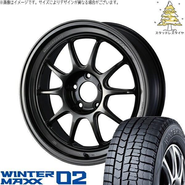 ダンロップ ウィンターマックス02 245/40R18 ＋ ウェッズスポーツ TC-105X DSR EJチタン 18インチ 9.5J +10 5H114.3P スタッドレス・ホイール4本セット。1枚目。