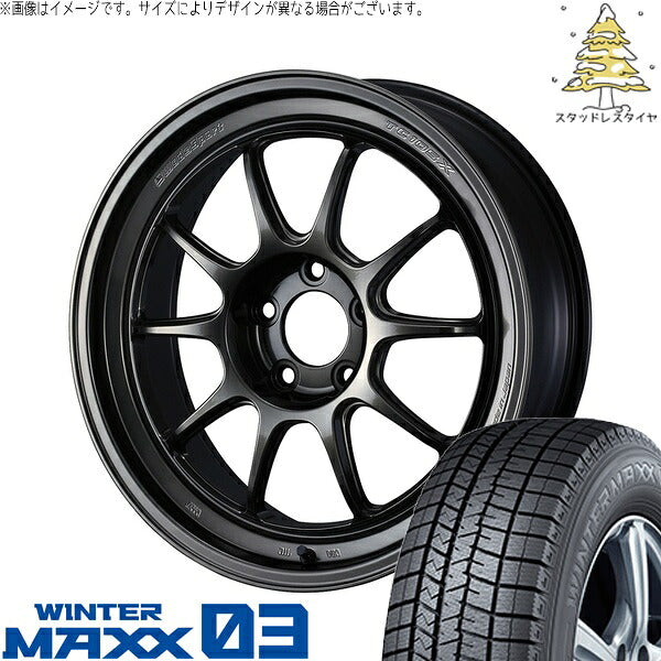 ダンロップ ウィンターマックス03 235/50R18 ＋ ウェッズスポーツ TC-105X DSR EJチタン 18インチ 8.5J +43 5H114.3P スタッドレス・ホイール4本セット。1枚目。