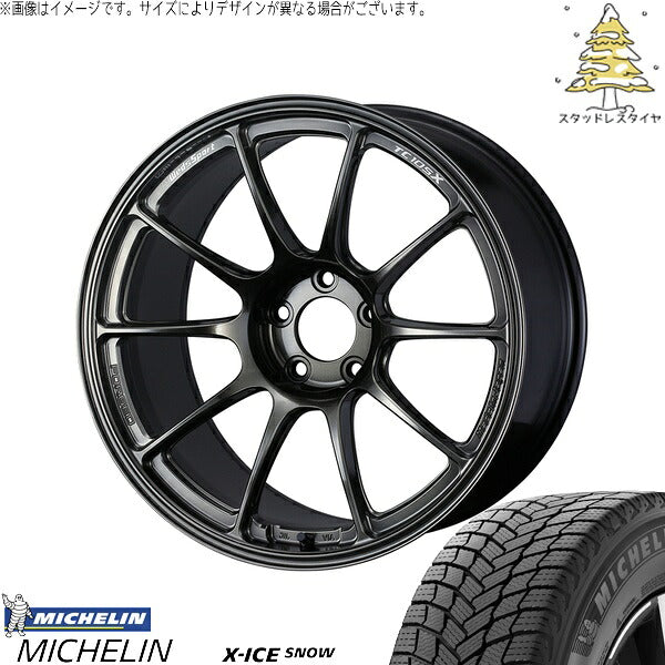 ミシュラン エックスアイス スノー 195/50R19 ＋ ウェッズスポーツ TC-105X FORGED EJチタン 19インチ 8.5J +45 5H114.3P スタッドレス・ホイール4本セット。1枚目。