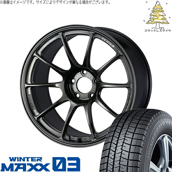 ダンロップ ウィンターマックス03 245/40R19 ＋ ウェッズスポーツ TC-105X FORGED EJチタン 19インチ 8.5J +38 5H114.3P スタッドレス・ホイール4本セット。1枚目。