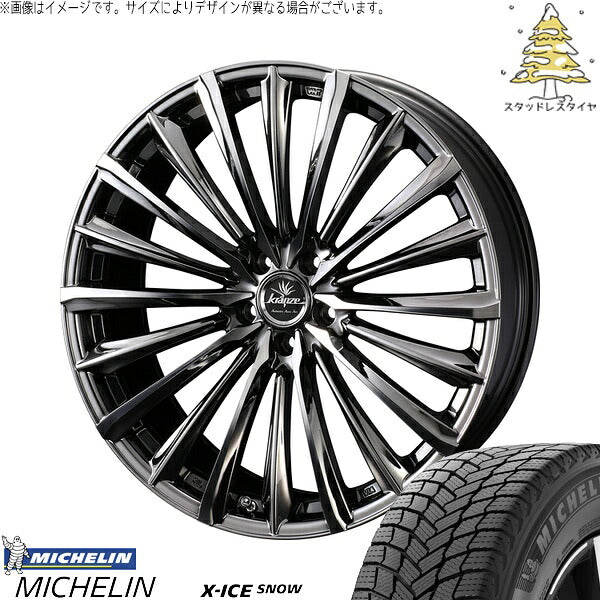 ミシュラン エックスアイス スノー 225/60R18 ＋ クレンツェ ヴィルハーム 225EVO SBC/ポリッシュ 18インチ 7.5J +55 5H114.3P スタッドレス・ホイール4本セット。1枚目。