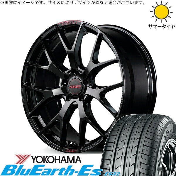 ヨコハマタイヤ ブルーアース ES32 215/55R17 ＋ ホムラ 2X7 FT SPEC-M グロッシーブラック 17インチ 7J +50 5H100P サマー・ホイール4本セット。1枚目。