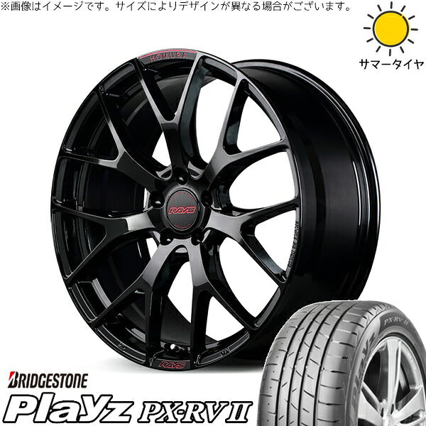 ブリヂストン プレイズ PX-RV2 205/50R17 ＋ ホムラ 2X7 FT SPEC-M グロッシーブラック 17インチ 7J +45 4H100P サマー・ホイール4本セット。1枚目。