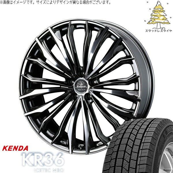 ケンダ アイステックネオ KR36 225/55R18 ＋ クレンツェ フェルゼン 358EVO CL SBC/ポリッシュ 18インチ 7.5J +48 5H100P スタッドレス・ホイール4本セット。1枚目。