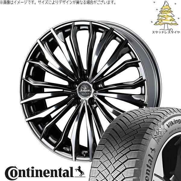 コンチネンタル バイキングコンタクト8 225/60R18 ＋ クレンツェ フェルゼン 358EVO CL SBC/ポリッシュ 18インチ 7.5J +55 5H114.3P スタッドレス・ホイール4本セット。1枚目。