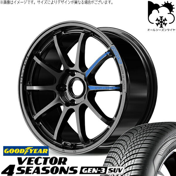 グッドイヤー ベクター4シーズンズ GEN-3 SUV 225/60R18 ＋ グラムライツ 57NR SPEC-M グロッシーブラック 18インチ 7.5J +37 5H114.3P オールシーズン・ホイール4本セット。1枚目。