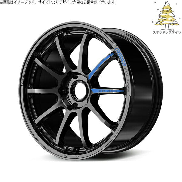輸入スタッドレスタイヤ（銘柄指定不可） 225/40R18 ＋ グラムライツ 57NR SPEC-M グロッシーブラック 18インチ 7.5J +44 5H114.3P ホイール4本セット。1枚目。