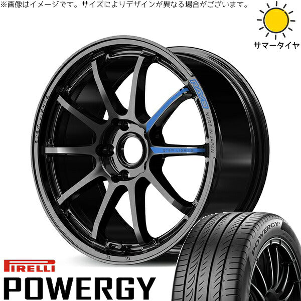 ピレリ パワジー 225/60R17 ＋ グラムライツ 57NR SPEC-M グロッシーブラック 17インチ 7J +37 5H114.3P サマー・ホイール4本セット。1枚目。